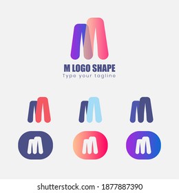  plantilla de diseño del logotipo de letra M. diseño único y decente de un logotipo colorido con forma M. ilustración vectorial. diseño de logotipo de moda. 