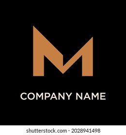 Letter M logo design template on black black background