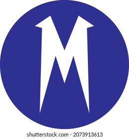 Letter M logo design, template, no background