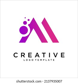 Elemento vector de plantilla de diseño de logotipo M de letra