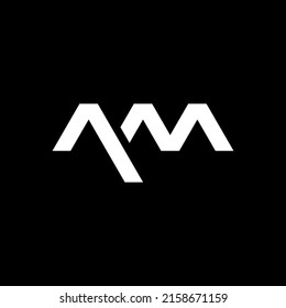 Letter A M logo design template