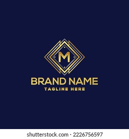 Elementos de la plantilla de diseño del logotipo M de la letra, Ilustración vectorial.