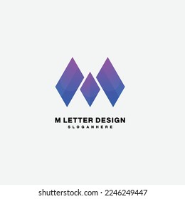 Buchstabe m Logo Design Vorlage farbige Illustration