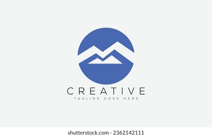Ilustración vectorial de la plantilla de diseño del logotipo M de la letra.