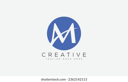 Ilustración vectorial de la plantilla de diseño del logotipo M de la letra.