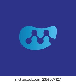 Plantilla de diseño de logotipo de letra M, resumen de tecnología