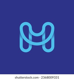 Letter M logo design template, technology abstract