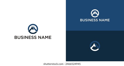 Letter M logo design template with circle shape. Vector illustrations