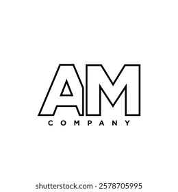 Letter A and M, AM logo design template. Minimal monogram initial based logotype.