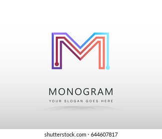 Letter M logo design template