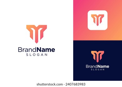 Letter M logo design for various types of businesses and company. colorful, modern, geometric letter M logo