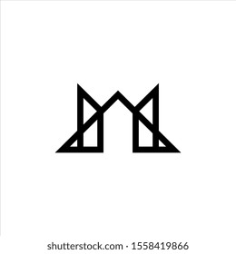Letter M logo design vector template.