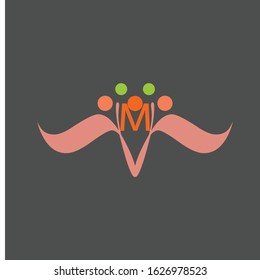 letter m logo design vector icon