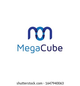Letter M Logo Design Vector Icon Template with blue color 