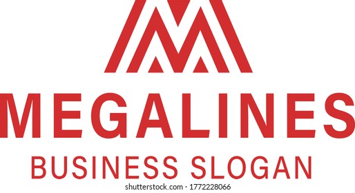 Plantilla de vectores de diseño con logotipo M de letra