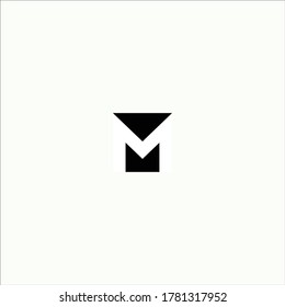Logo de la letra M. M Vector de diseño de letras con ILUSTRACIÓN DE CONCEPTO NEGRO Y BLANCO 
