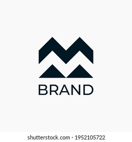 Letter M Logo Design Vector Template. M Camp Logo