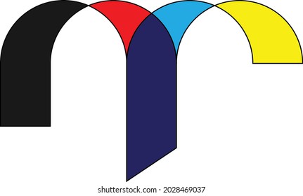 Material vectorial de diseño de logotipo de letra m