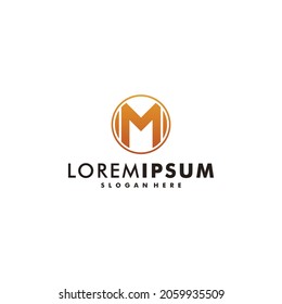 Ilustración vectorial de diseño del logotipo M de la letra