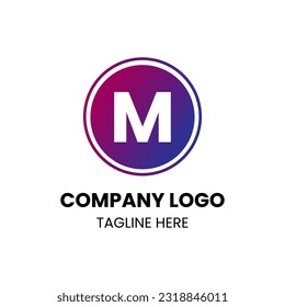 Letter M Logo. M Letter Design Vector with Circle and gradient