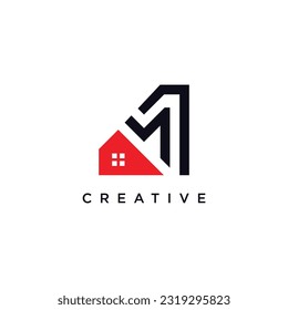 Letter M logo design vector with modern creative idea concept