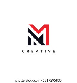 Letter M logo design vector with modern creative idea concept