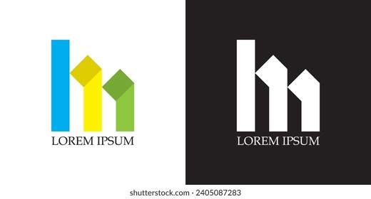 Buchstabe M Logo-Designvektor: Illustration präsentiert ein wunderschön gestaltetes und vielseitiges Logo-Design mit dem Buchstaben 'M'. 