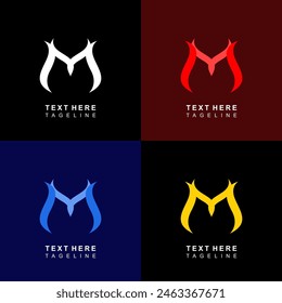 Letra M Vector de diseño de logotipo.