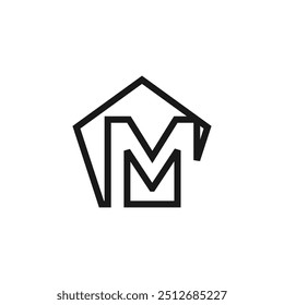 Letra M logotipo design vetor com forma universal e ícone de ideia criativa