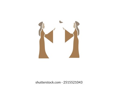 Letra M diseño de logotipo con fondo blanco de Ilustración vectorial