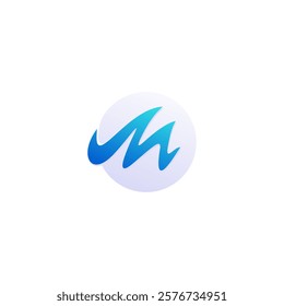 Letter M logo design. Vector illustration simple Letter M logo. moern logo design vector icon template