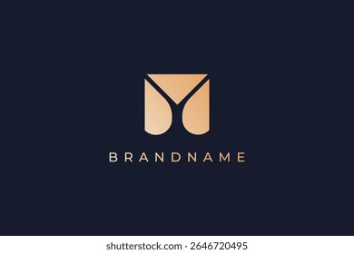 Letter M logo design vector template.