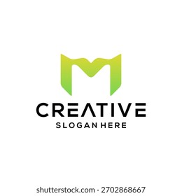 Ilustración del icono del Vector del diseño del logotipo de la letra M