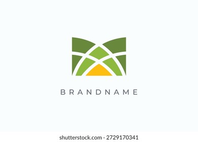 Modelo vetorial de design do logotipo da letra M.