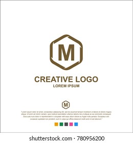 letter m, m logo, m letter design. word type logo.  abstract. The logo comes from a hexagon. vector.