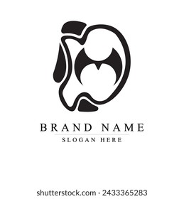 Letter M logo or DM initials two modern monogram symbol, mockup black and white business card emblem