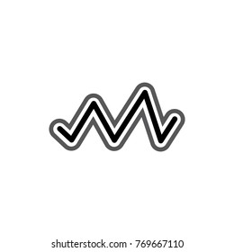 Letter M logo, flat icon. Letter M logotype for brand or company.