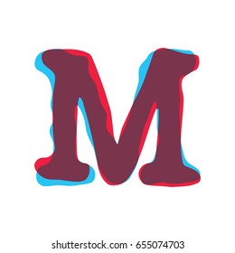 Letter M logo formed by colorful overlay technique. Letter font style vector illustration, vector element for application icon, t-shirt or card, number, counting, count