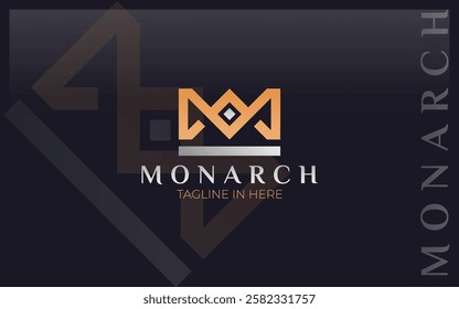 Letter M logo formed monarch symbol in modern and simple shape