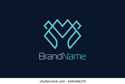 Letter M logo formed with simple and modern shape