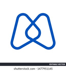 letter M logo with game console icon