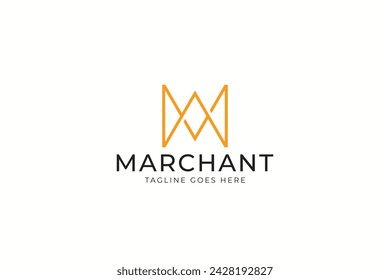 Letra M Logo Abstracto Geométrico Negocio Marca Identidad Concepto Minimalista