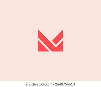 A letter M logo from geometric shapes. Premium spa beauty salon cosmetics logo. Queen king vector sign.