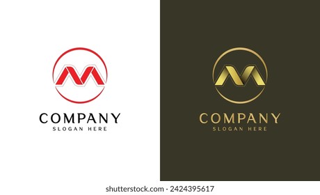 Letter m logo with gradient and circle style