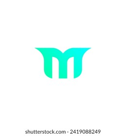 Letter M Logo With Green Color. M Initial Icon Vector