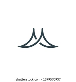 Letter M logo icon  abstract  simple  minimalist