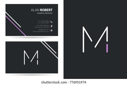Letter M Logo Icon with Business Card Template Vector.