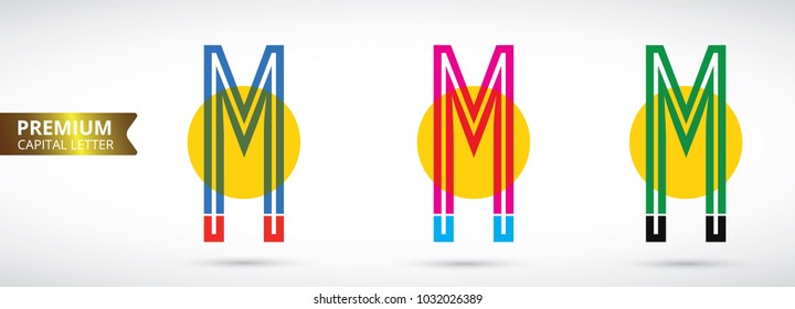 Letter M logo icon design template elements