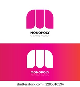 Letter M logo icon design template elements. Monopoly 