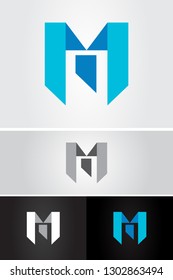 Letter M logo icon design elements